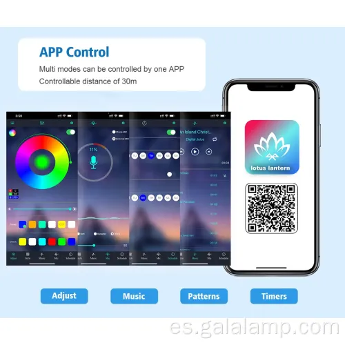 Lámpara de latón moderna con colorida iluminación RGB